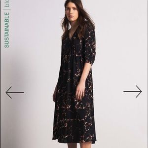 ba&sh Mosiris Boho Animal Print Dress Size 8 - 10 (Bash 3) Black Brown Cream